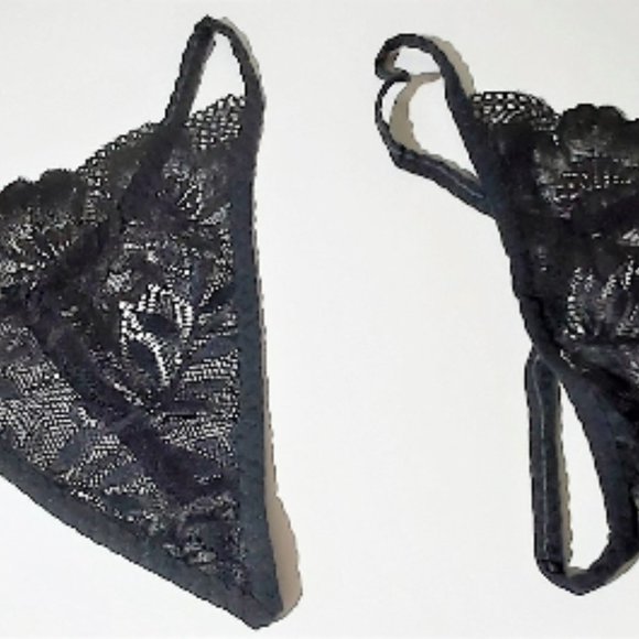 🍑 Hot Erotic Lingerie, Black Flower Women's g string 🍑 - Picture 2 of 2